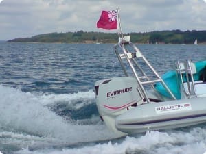 175 ETec light branded vented outboard cover.