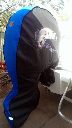 Mercury L6 Verado outboard storage cover.