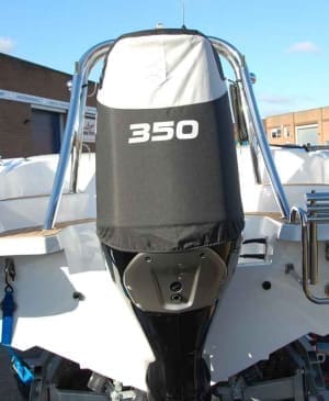 Suzuki DF350 black vented outboard Splash covers.