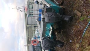 Honda BF150 Full storage covers fitted to a work boat in Scotland.