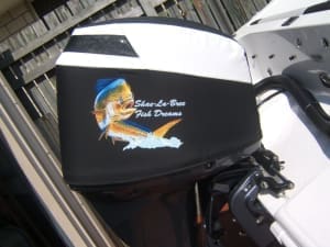 Yamaha F150 custom printed cowl cover with OCA Fish.